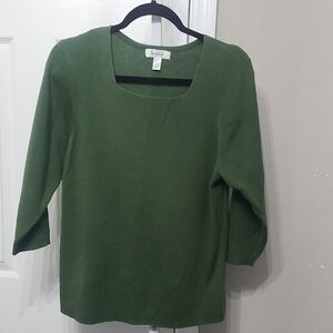 Dressbarn Olive Green Women's Crew Neck Sweater. Size 14-16 Sweater (cotton 45%)